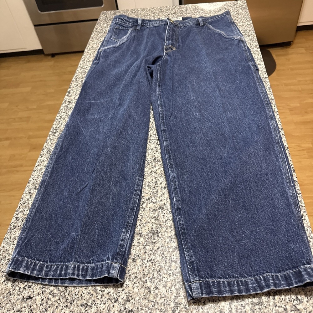 Physical.sci Y2K 36X30 Men's Carpenter Wide Leg Deep 5 Pkt Jeans (36X29) Skater